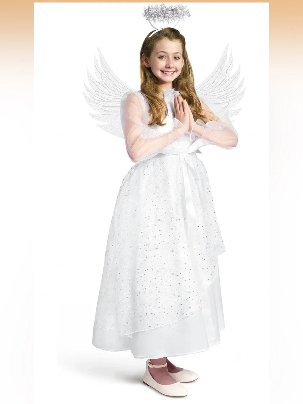 NWT White Angel Costume Dress Small 5-7 years| dress| headband| belt| wings